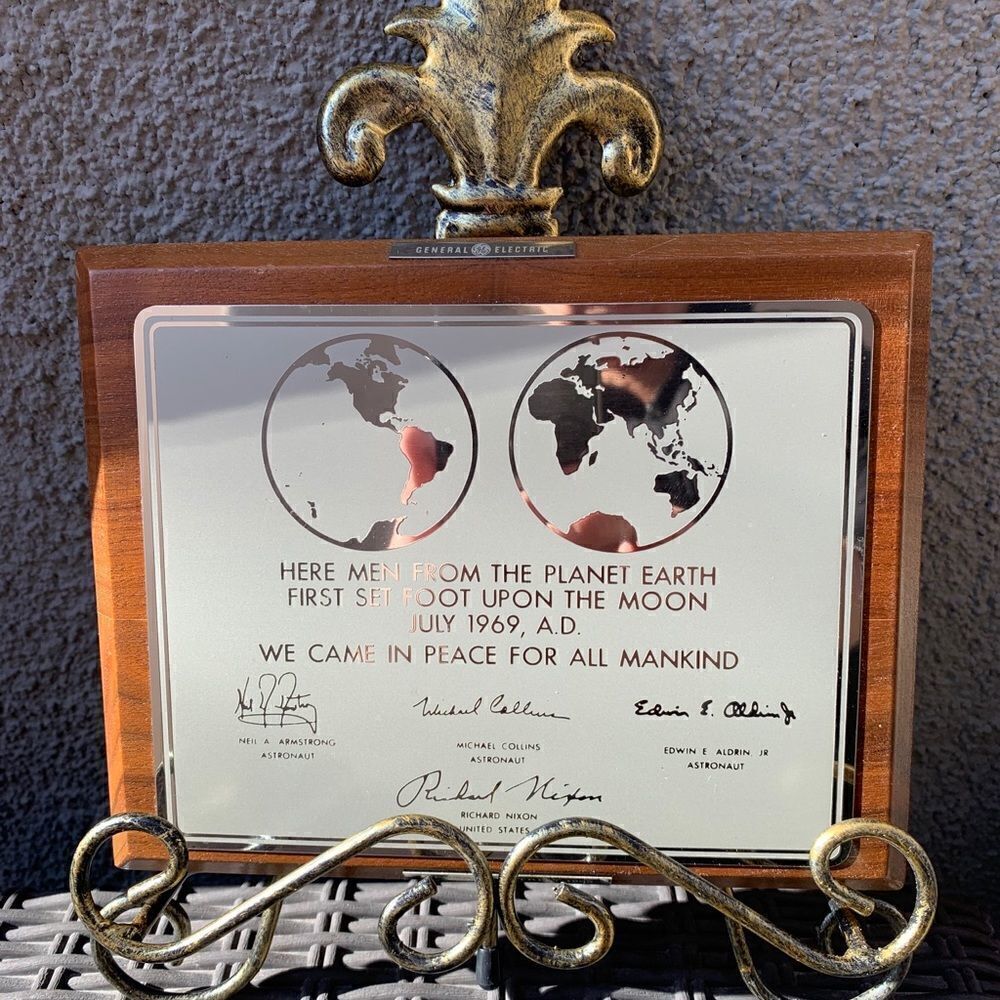 We Came In Peace For All Mankind Replica Wall Plaque General Motors Stand 1969